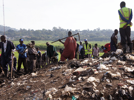 The local community clean up Namuwongo slums