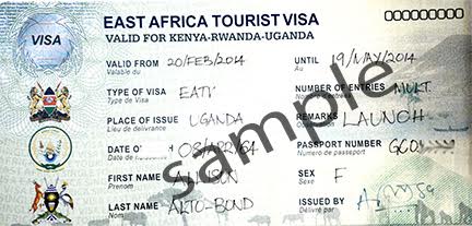 Sample of an East Africa Tourist Visa