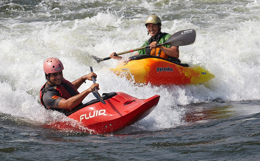 White water kayaking on the Nile. Kayak the Nile, Jinja,Uganda