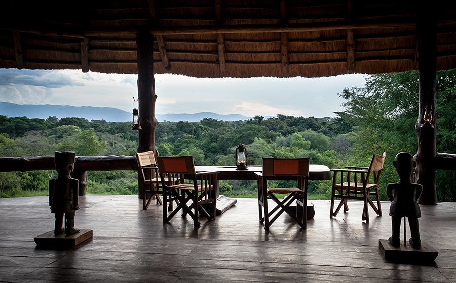 Semliki Safari Lodge, Uganda. View of Rwenzoris