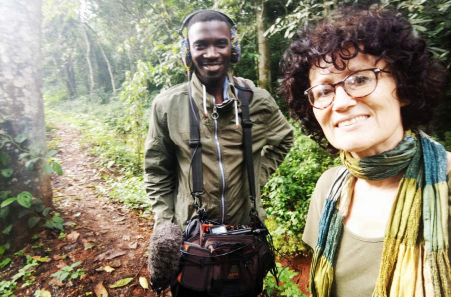 Charlotte Diary of a Muzungu travel podcaster with Bryan Kisembo, Uganda