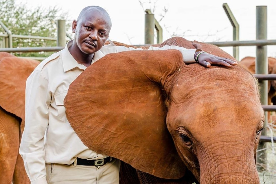 Jim Nyamu with elephant