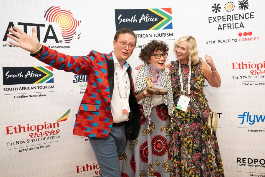 Experience Africa 2025. Charlotte Beauvoisin with Debbie Flynn of Finn Partners, Chris and Chris Mears CEO ATTA Events