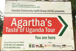 Agartha's Taste of Uganda, Ishasha. signpost