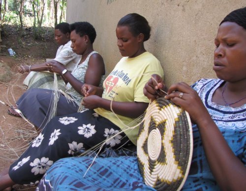 Bigodi women weaving baskets. PHOTO Tinka John KAFRED Uganda