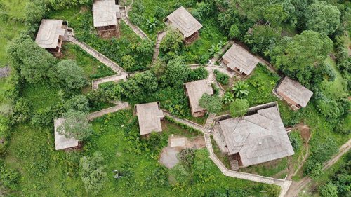 Aerial view. Four Gorillas Lodge, Rushaga, Bwindi
