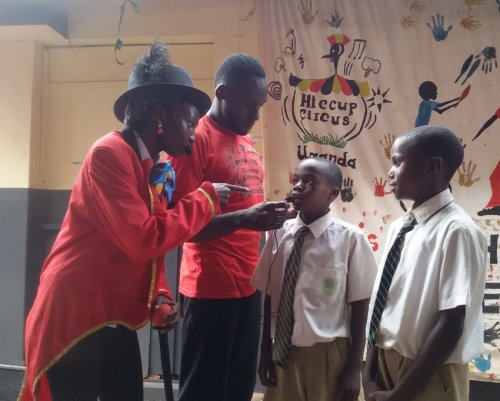 Hiccup Circus perform at Nakasero primary school Kampala