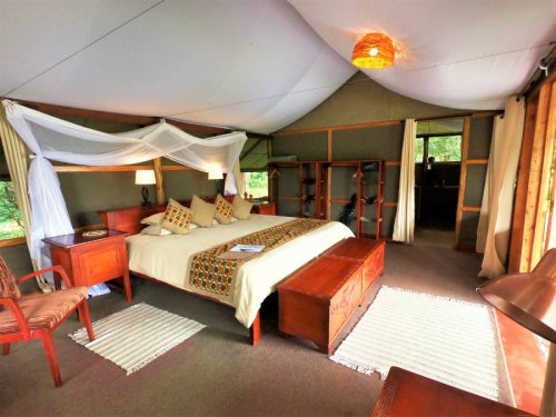 Ishasha Wilderness Camp bedroom tent. Queen Elizabeth Uganda