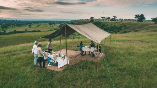 Ishasha Wilderness Camp bush breakfast Uganda safari