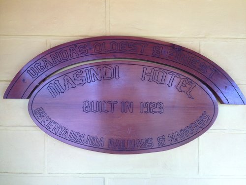 Masindi Hotel sign. Diary of a Muzungu