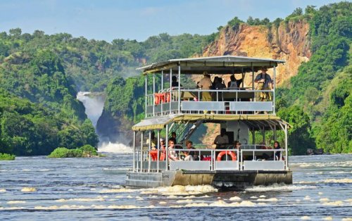 Murchison Falls River Nile Uganda. Wild Frontiers boats