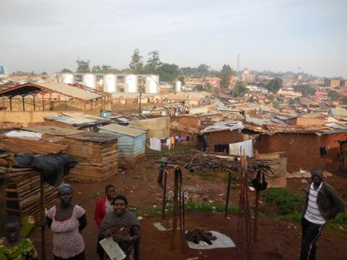 View of slum from Rift Valley Railways Kampala train. PHOTO Diary of a Muzungu