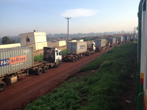 Lorries seen from Rift Valley Railways Kampala train. PHOTO Diary of a Muzungu