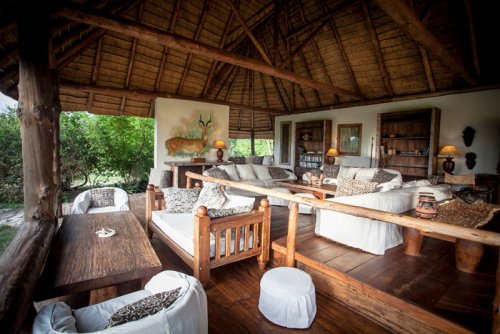 Semliki Safari Lodge living area. Luxury safari Uganda