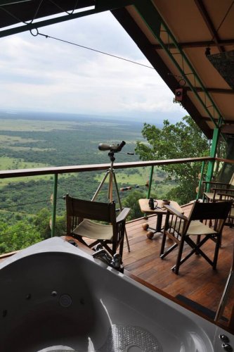 The Observatory. View from the hot tub. Queen Elizabeth Uganda